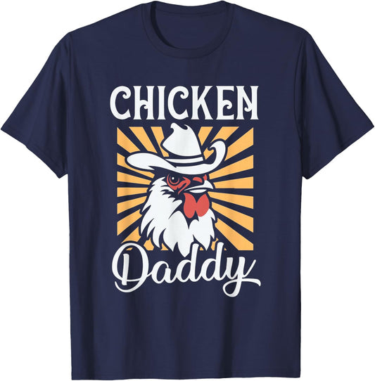 Chicken Daddy Vintage Poultry Farmer Funny Fathers Day T-Shirt - T-Shirt | Navy