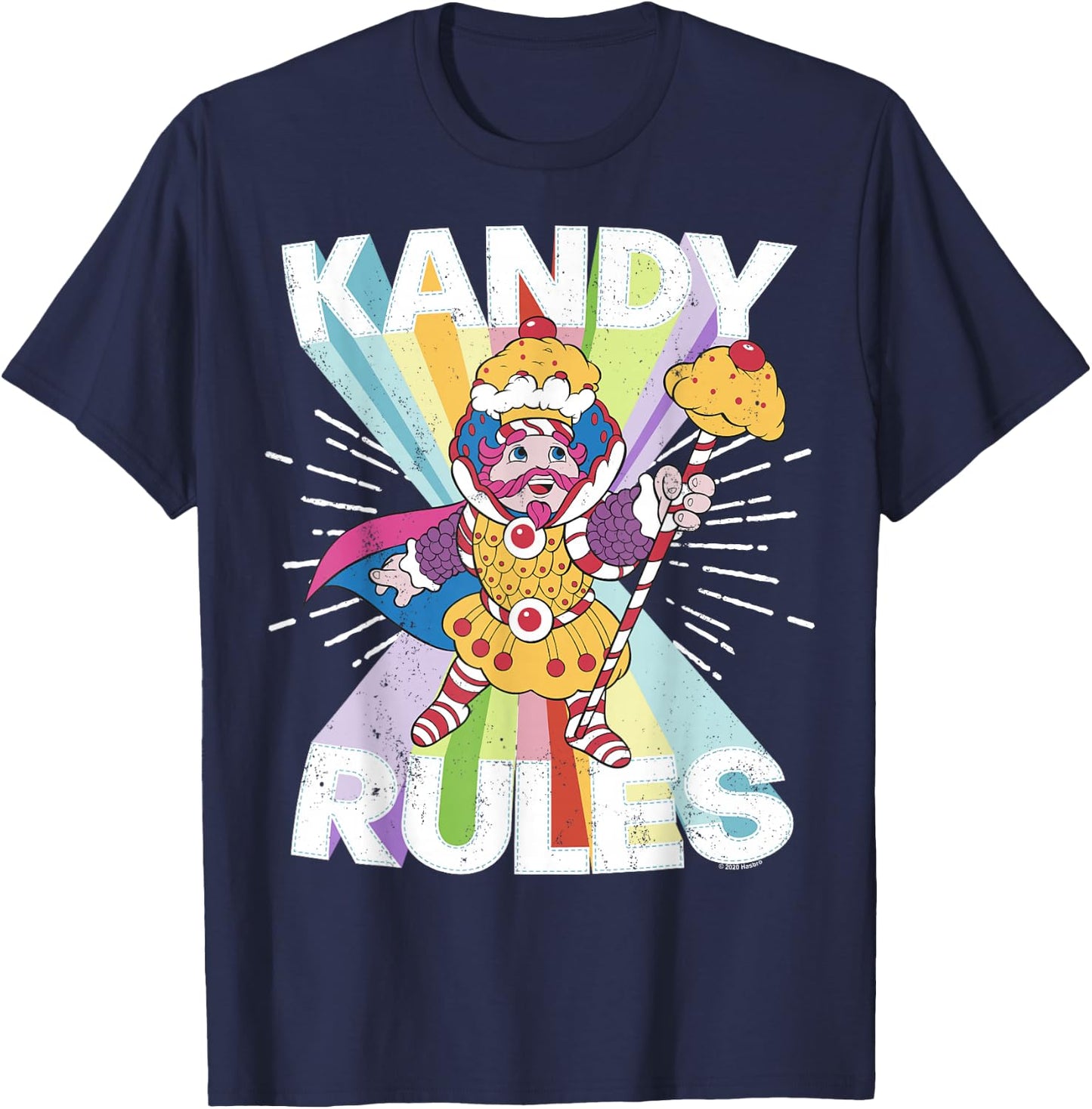 Candy Land Kandy Rules Rainbow King Kandy Vintage T-Shirt - T-Shirt | Navy