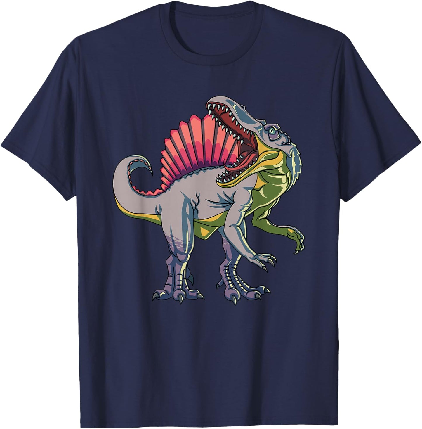 Realistic Spinosaurus Dinosaur Prehistoric Wildlife T-Shirt - T-Shirt | Navy