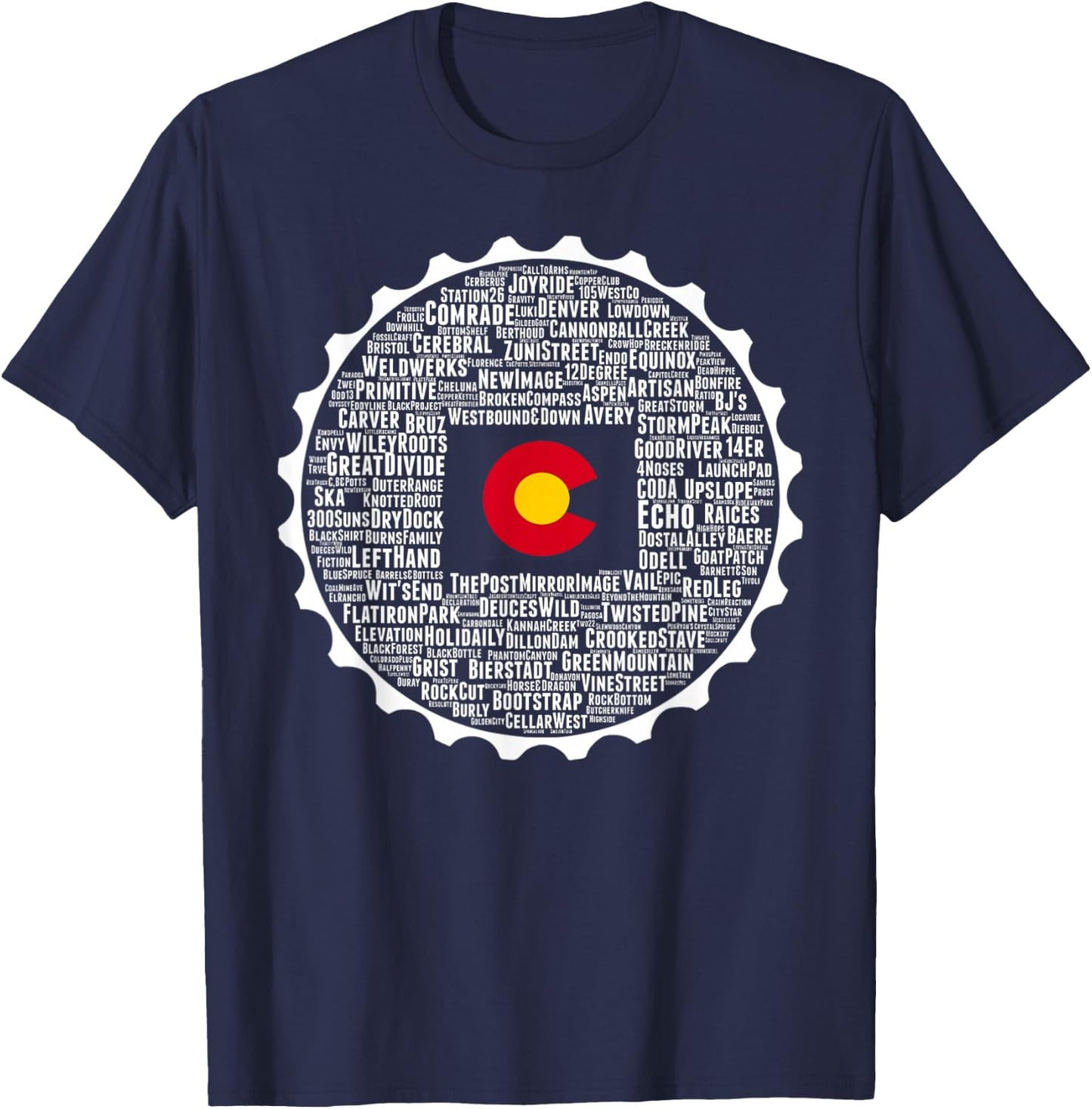 Drink Local Colorado Breweries T-Shirt - T-Shirt | Navy