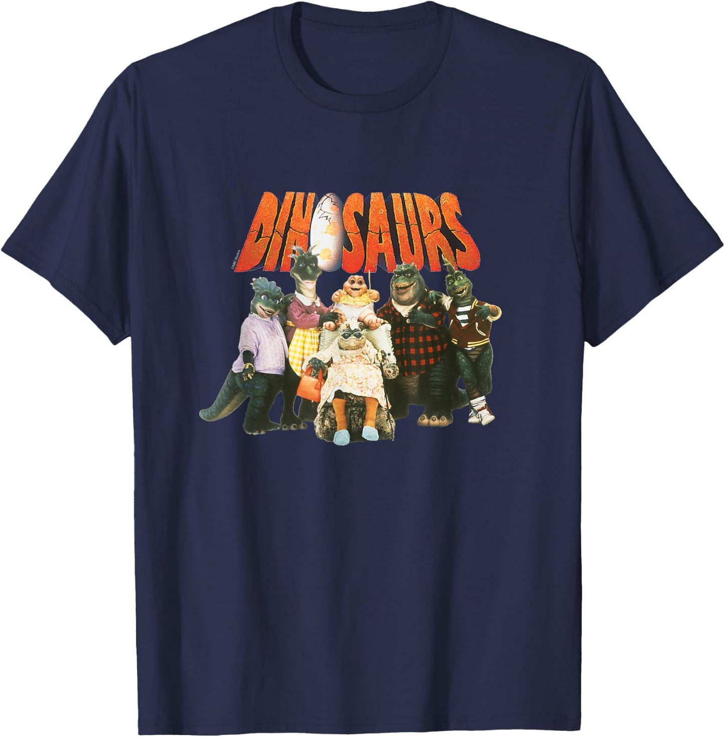 Dinosaurs Group with Logo T-Shirt - T-Shirt | Navy