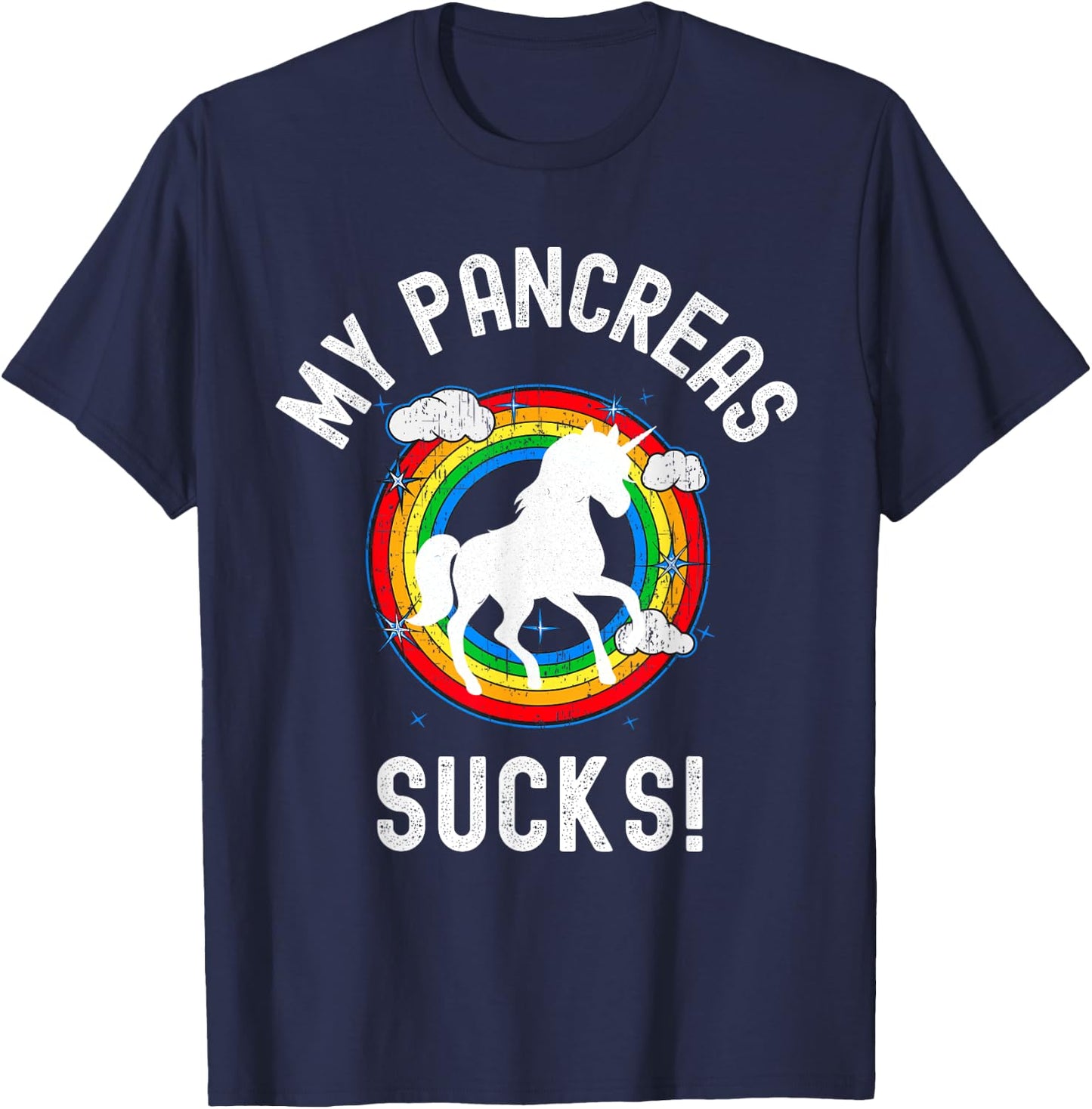 My Pancreas Sucks! Funny Type One Diabetes Diabetic Gift T-Shirt - T-Shirt | Navy