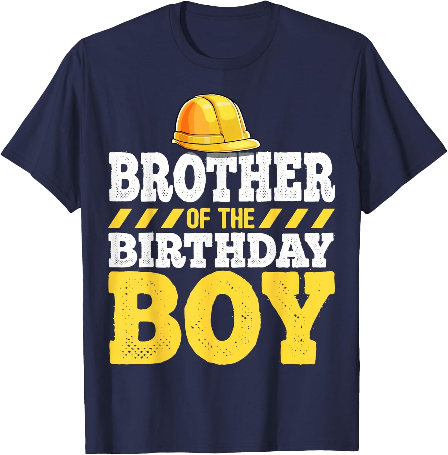 Brother of the Birthday Boy Construction Birthday Party T-Shirt - T-Shirt | Navy