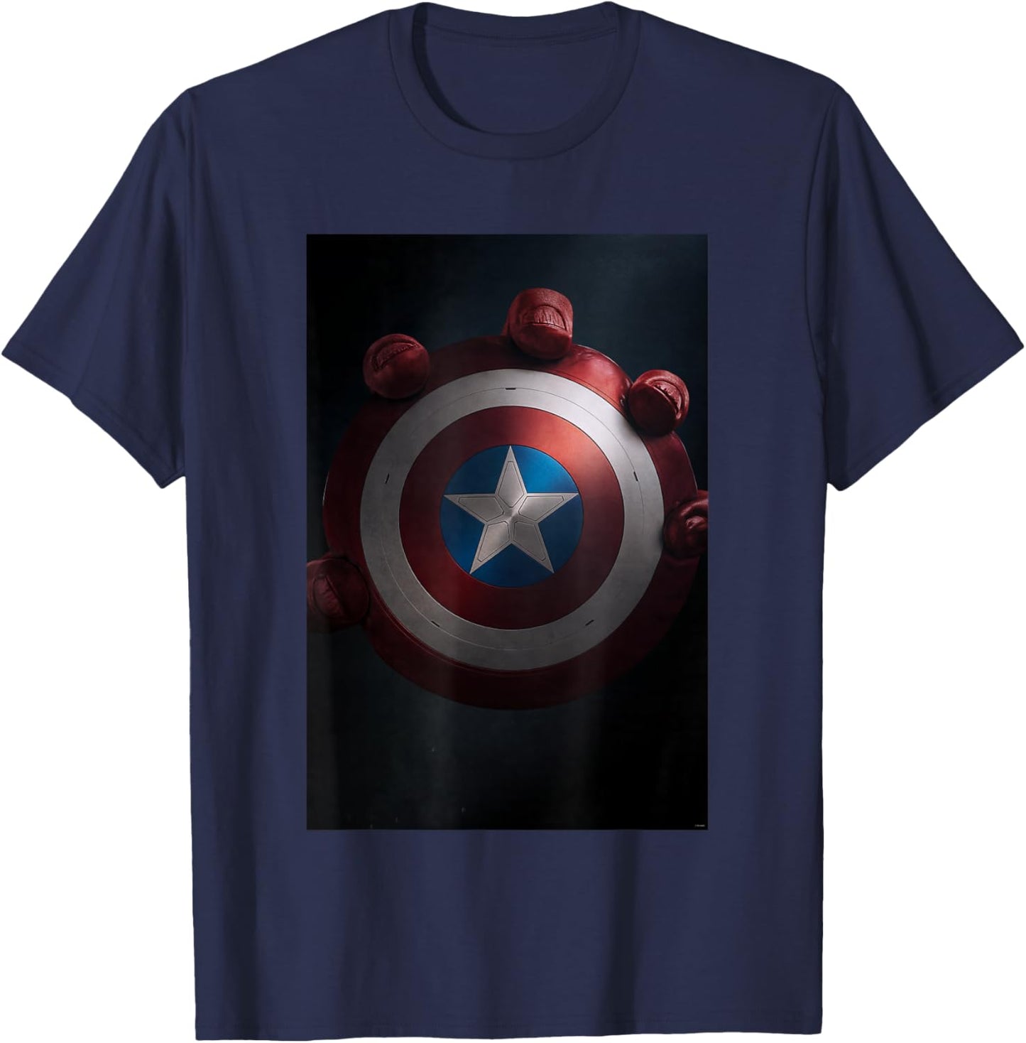Marvel Studios Captain America 4: Brave New World Poster Art T-Shirt - T-Shirt | Navy