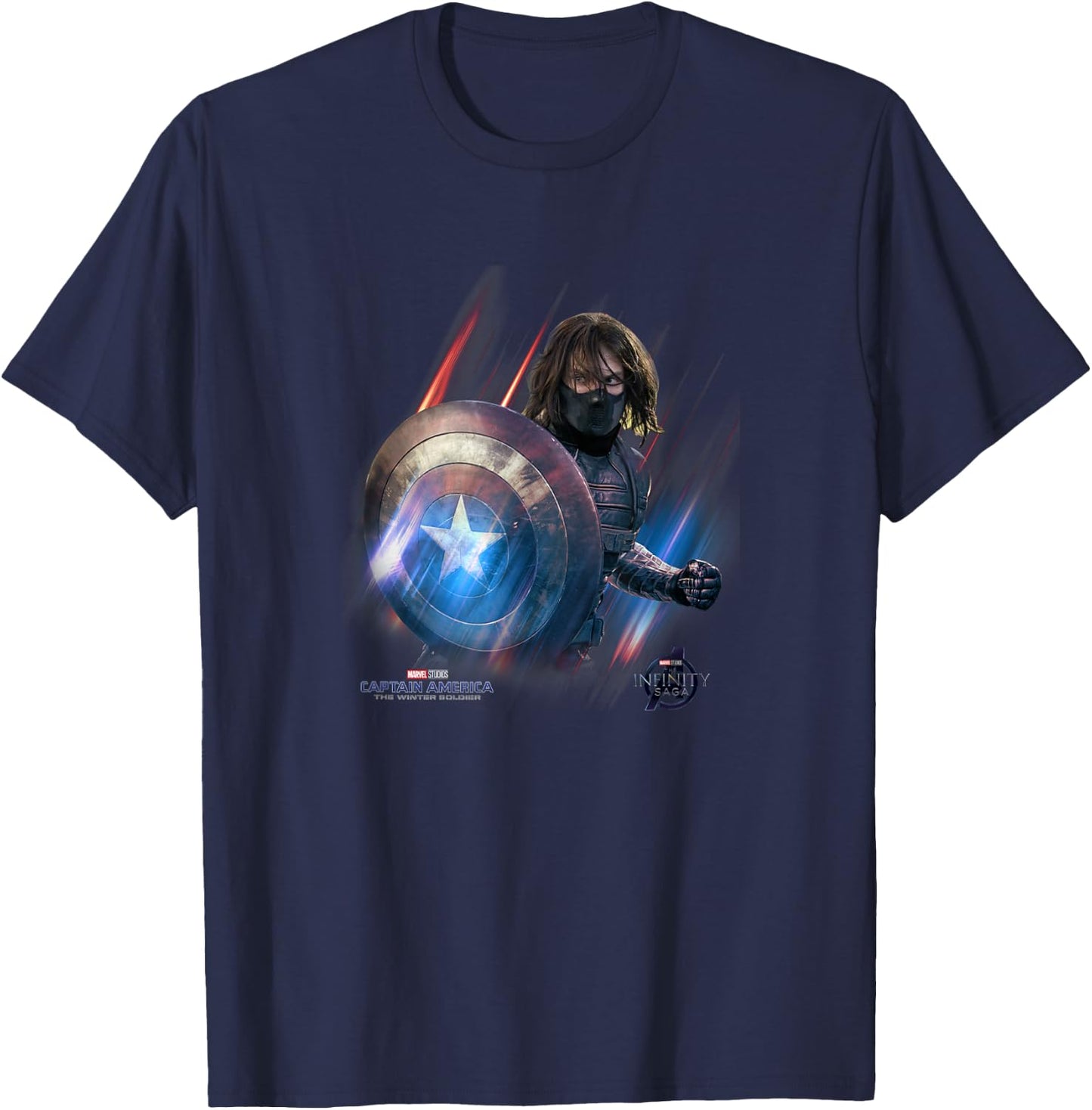 Marvel Year of The Shield Winter Soldier Swipe T-Shirt - T-Shirt | Navy