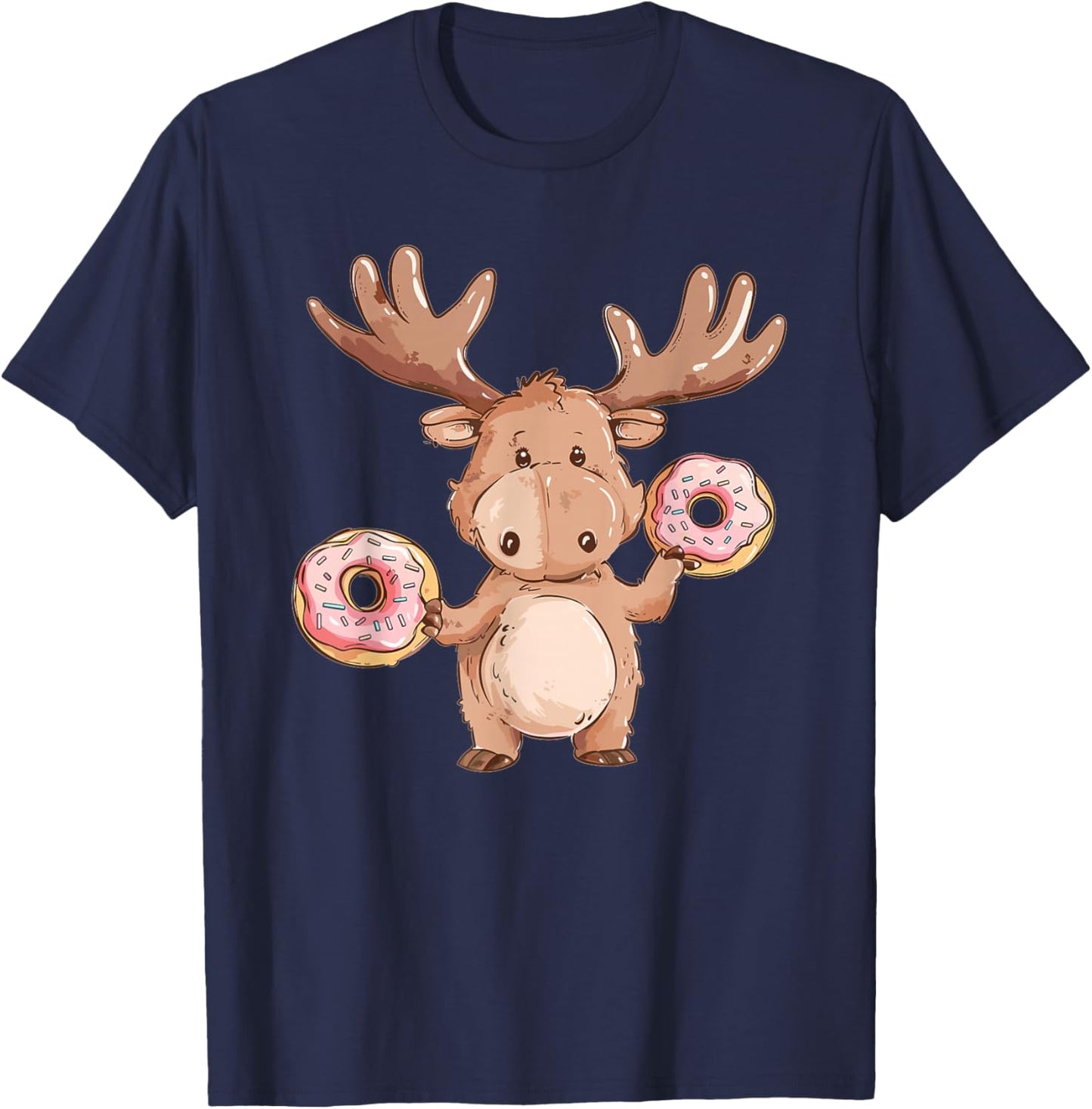 Cute Donut Moose T-Shirt - T-Shirt | Navy