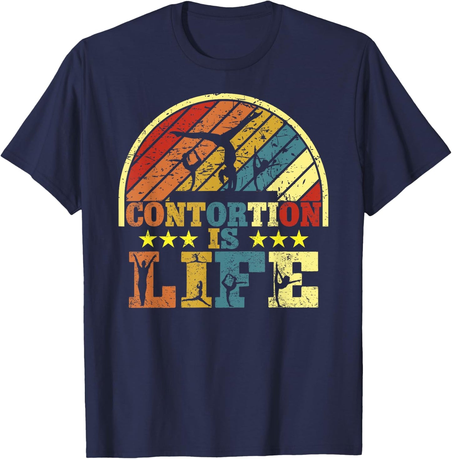 Contortionist Contortion is Life Funny retro Gymnastics T-Shirt - T-Shirt | Navy