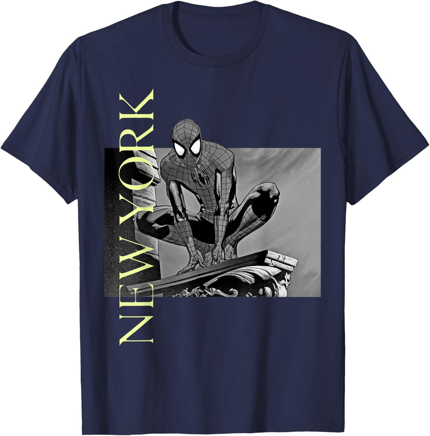 Marvel Spider-Man New York Portrait T-Shirt - T-Shirt | Navy