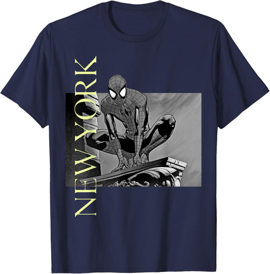 Marvel Spider-Man New York Portrait T-Shirt - T-Shirt | Navy