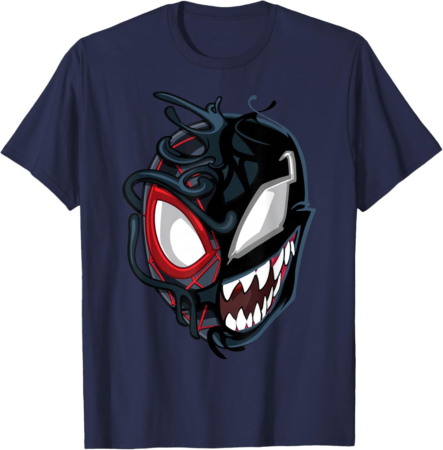 Marvel Spider-Man Maximum Venom Miles Morales Big Face T-Shirt - T-Shirt | Navy