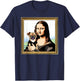 Humor Mona Lisa With Chug dog T-Shirt - T-Shirt | Navy