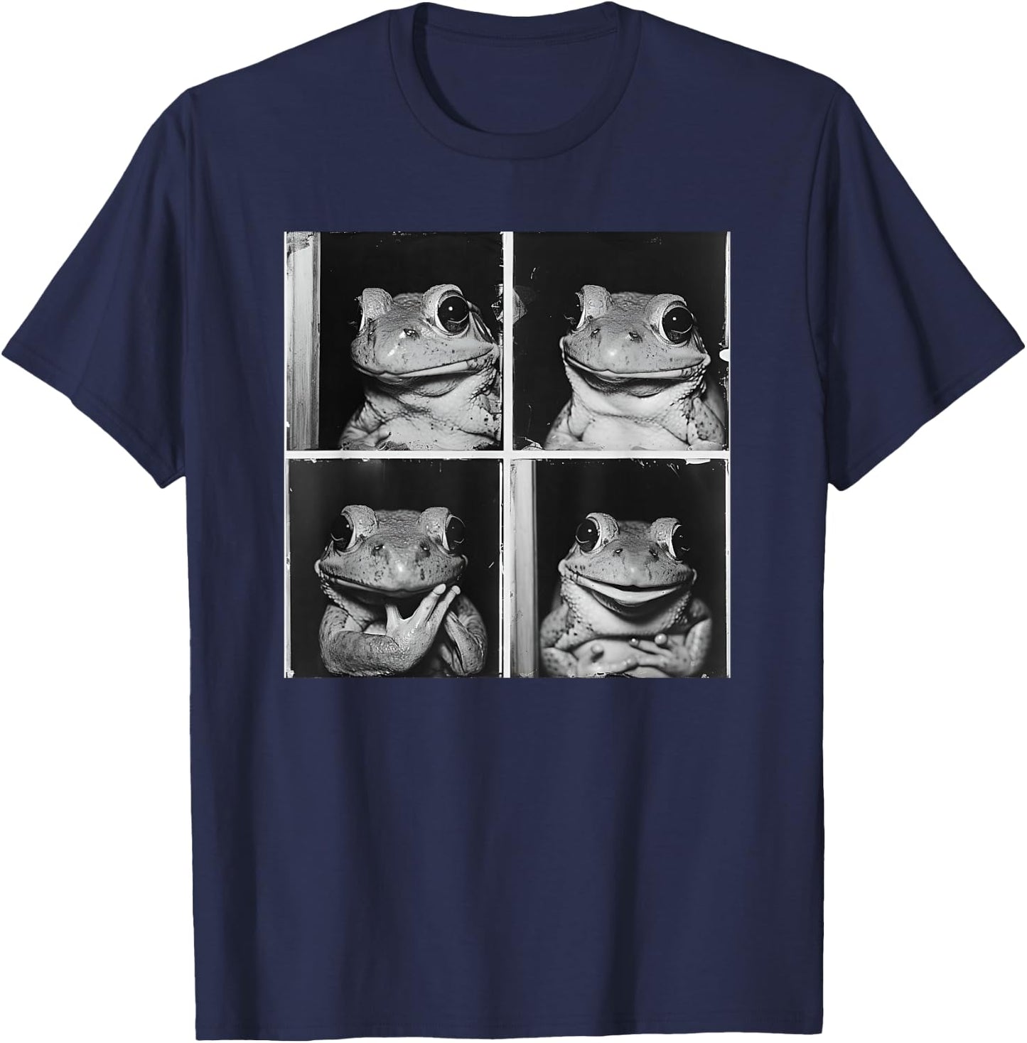 Posing Frog Model Photo Quirky Toad Love Frogs Funny Animal T-Shirt - T-Shirt | Navy