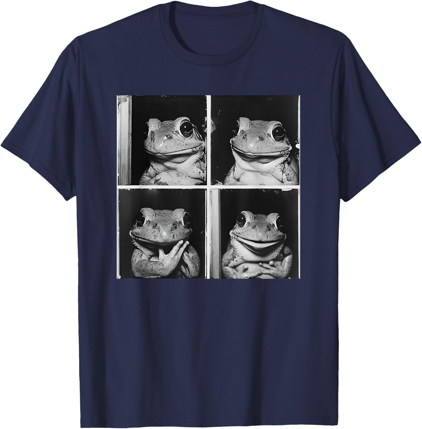 Posing Frog Model Photo Quirky Toad Love Frogs Funny Animal T-Shirt - T-Shirt | Navy