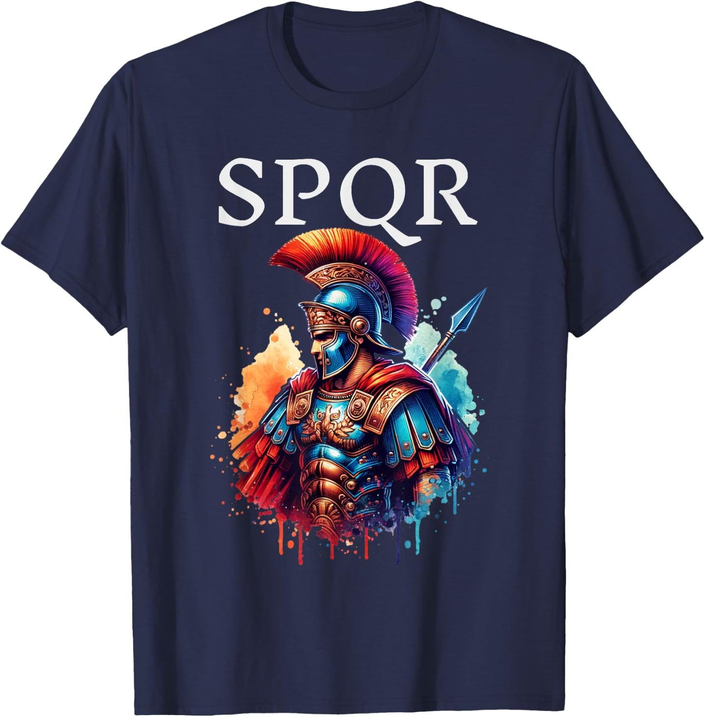 SPQR Roman Empire Gladiator Legion Centurion Soldier Warrior T-Shirt - T-Shirt | Navy