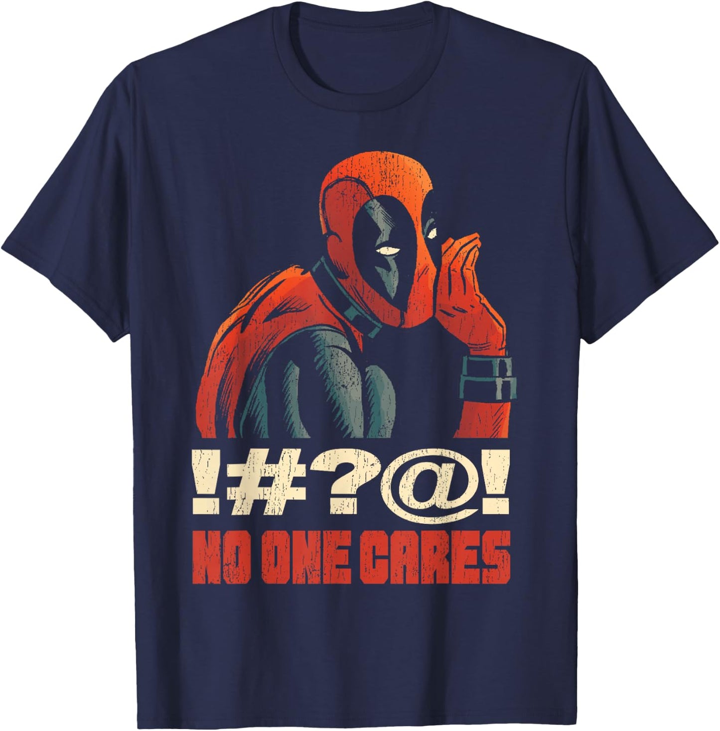 Marvel Deadpool 30th No One Cares T-Shirt - T-Shirt | Navy