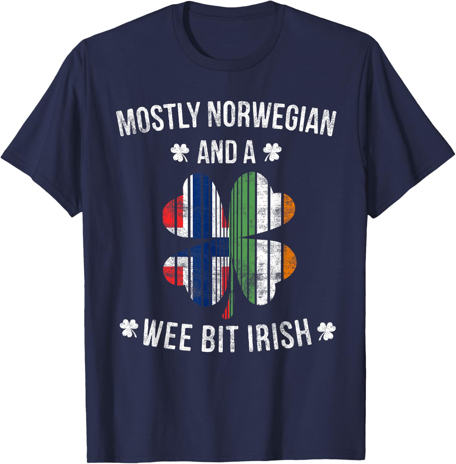 Norwegian Wee Bit Irish Norway St Patricks Day Gift T-Shirt - T-Shirt | Navy