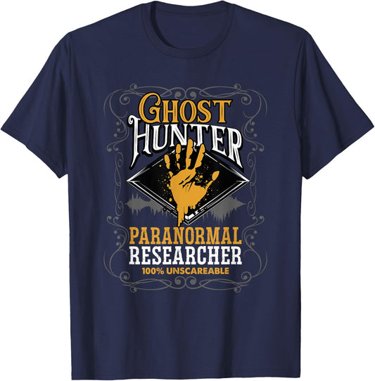 Paranormal Researcher Investigator Ghost Hunter T-Shirt - T-Shirt | Navy