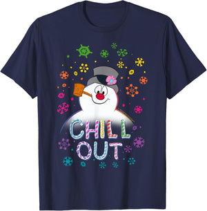 Frosty The Snowman Chill Out Portrait T-Shirt - T-Shirt | Navy