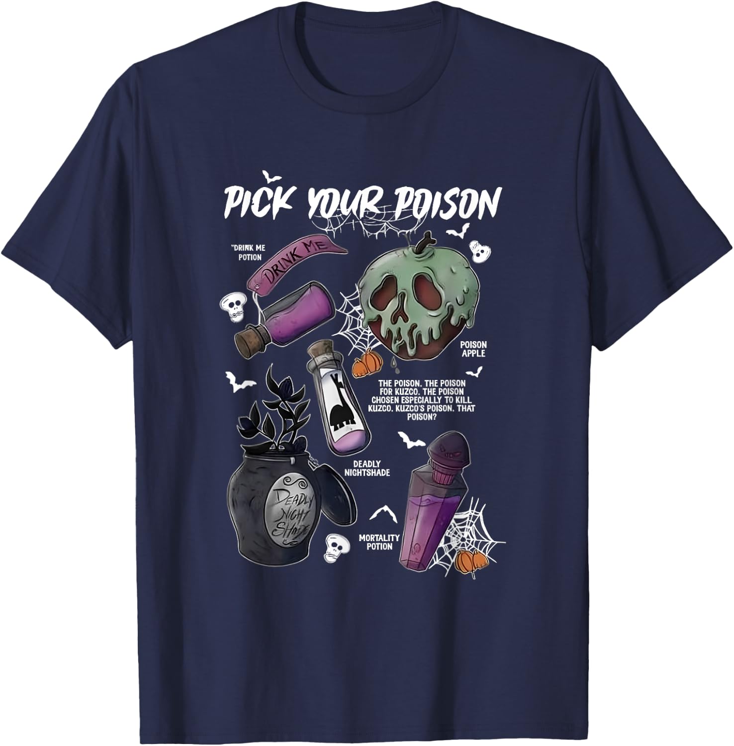 Pick Your Poison's Funny Drink Me Potion's Happy Halloween T-Shirt - T-Shirt | Navy