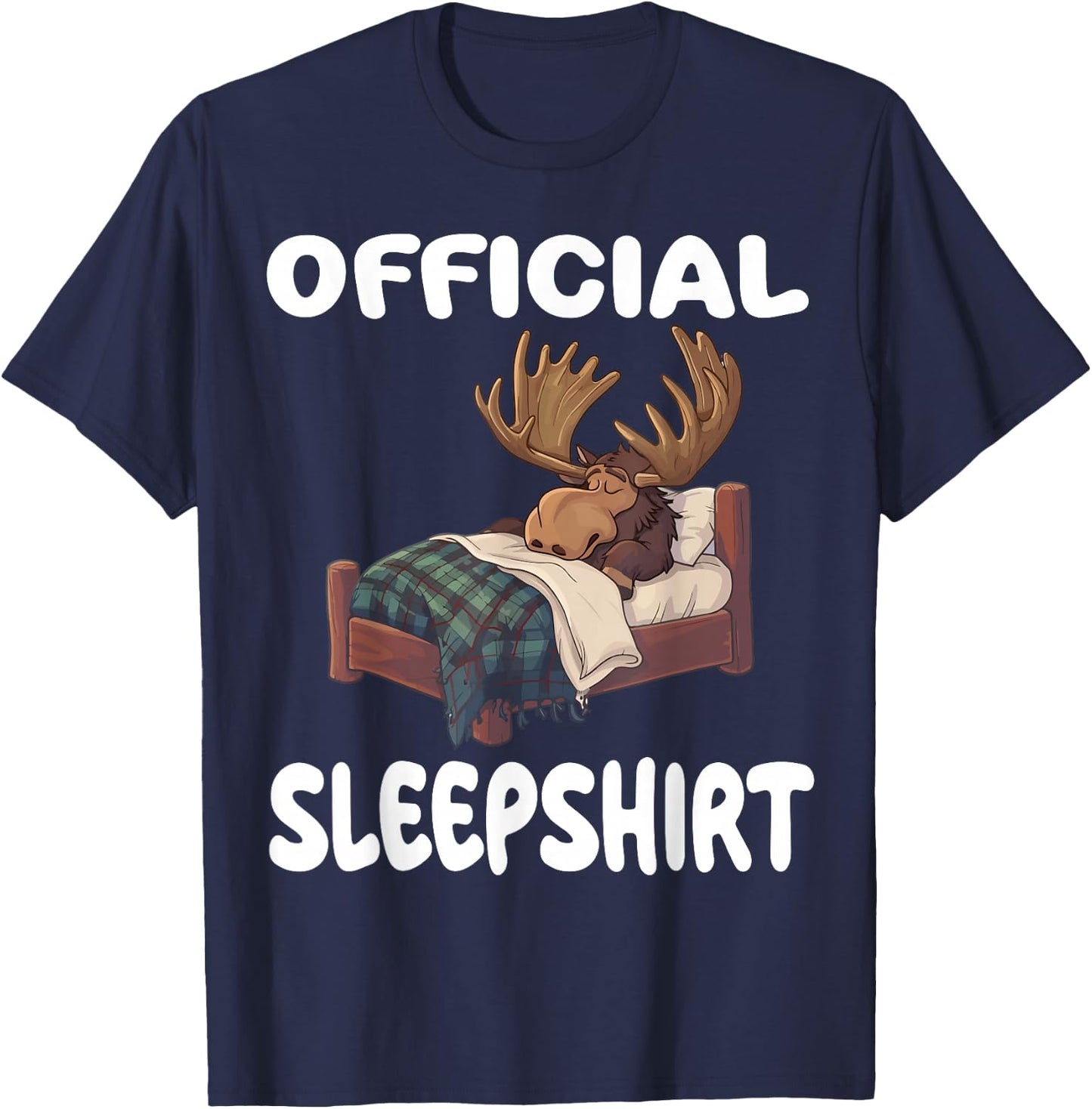 Moose Official Sleepshirt Pajamas Nightgown T-Shirt - T-Shirt | Navy