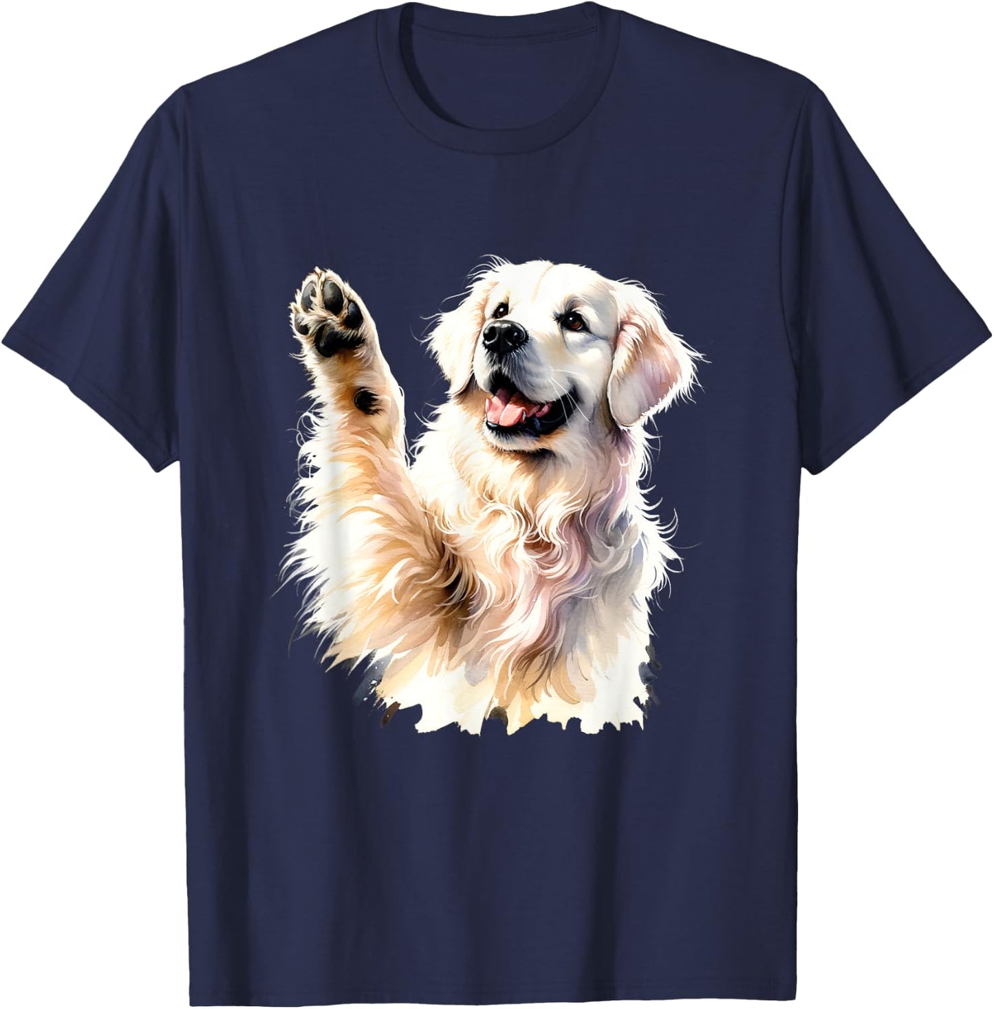 Golden Retriever Funny Dog Lover Paw Print Puppy Animal Cute T-Shirt - T-Shirt | Navy