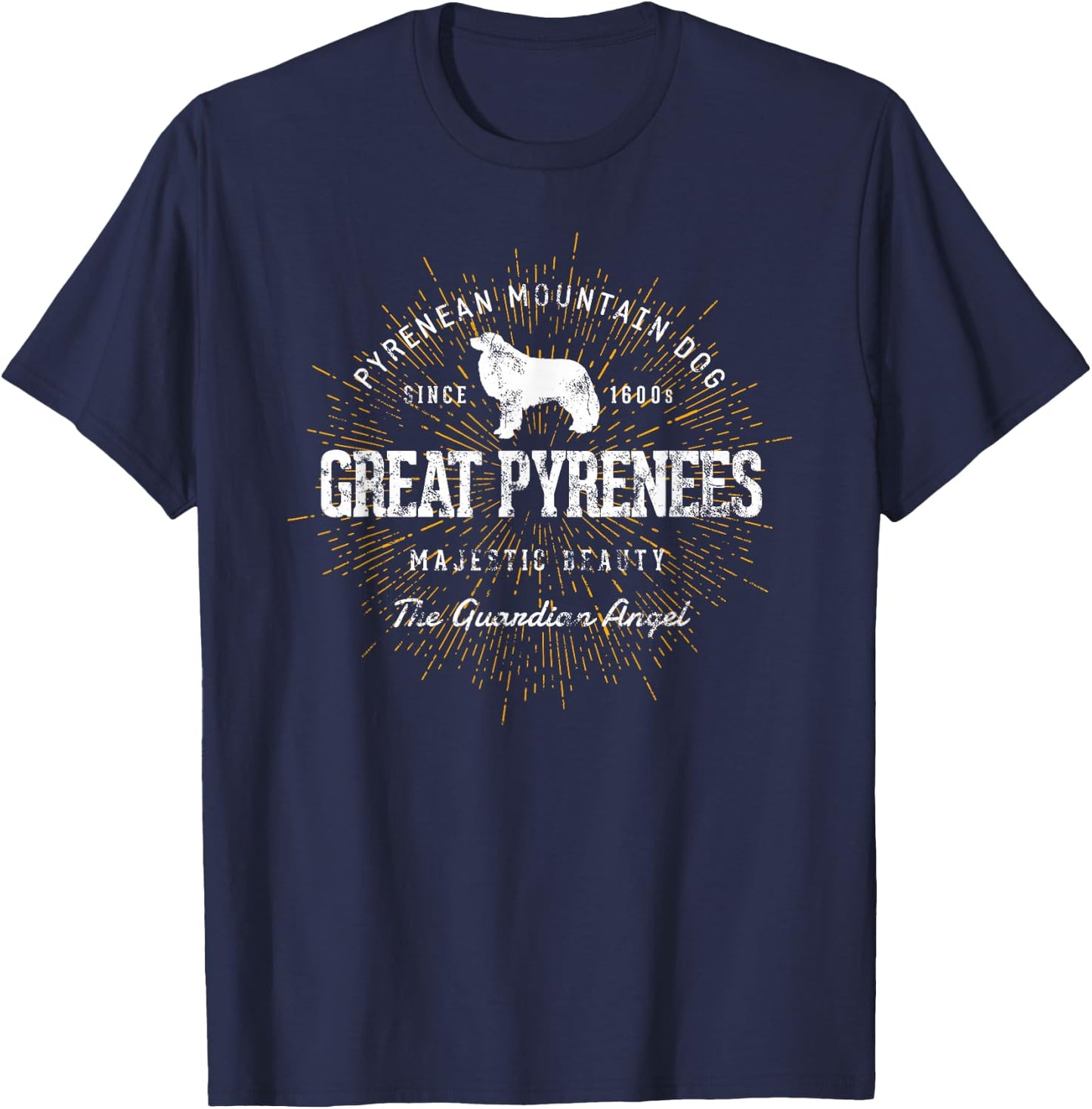 Vintage Great Pyrenees Retro T-Shirt - T-Shirt | Navy