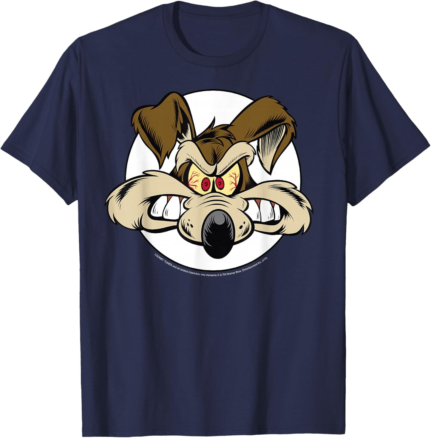 Looney Tunes Wile E. Coyote Angry Big Face T-Shirt - T-Shirt | Navy