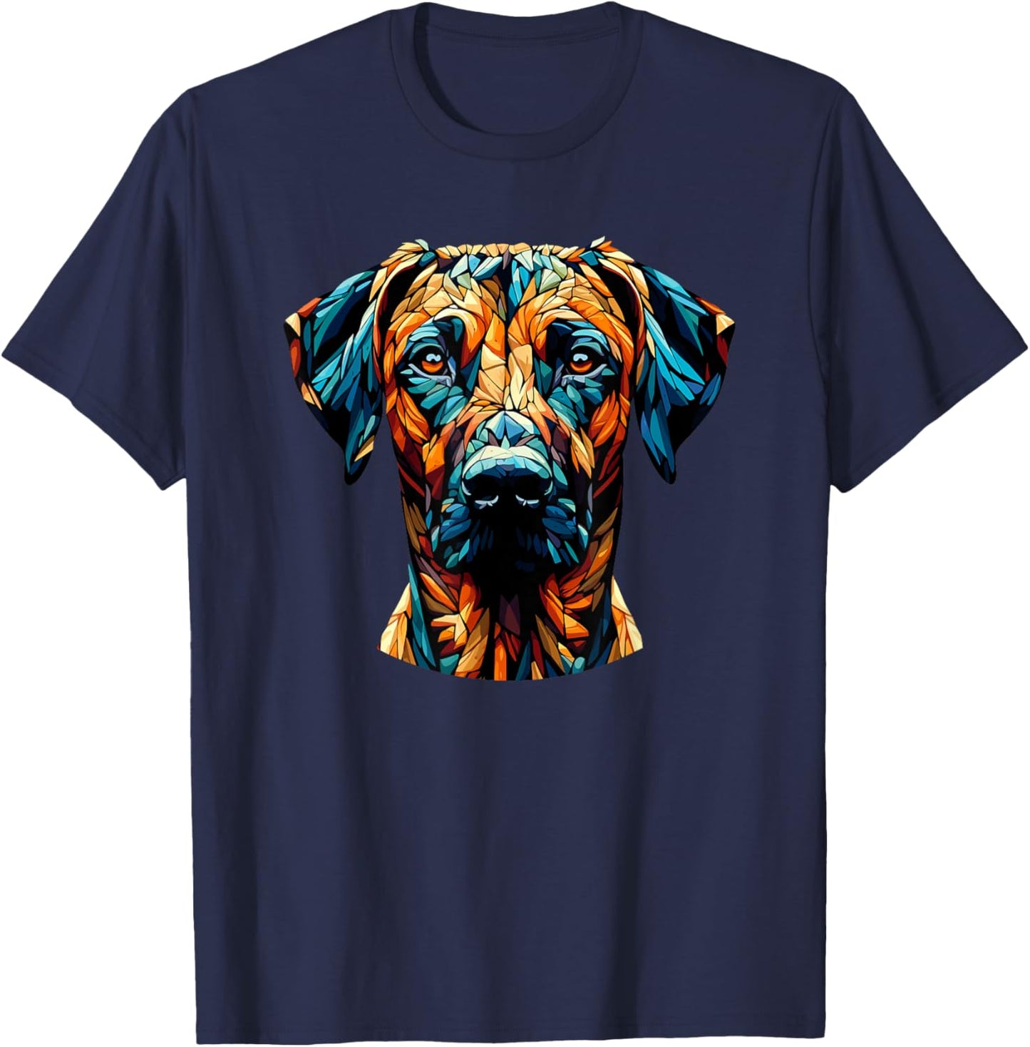 Polygon Art Rhodesian Ridgeback Ridgebacks T-Shirt - T-Shirt | Navy