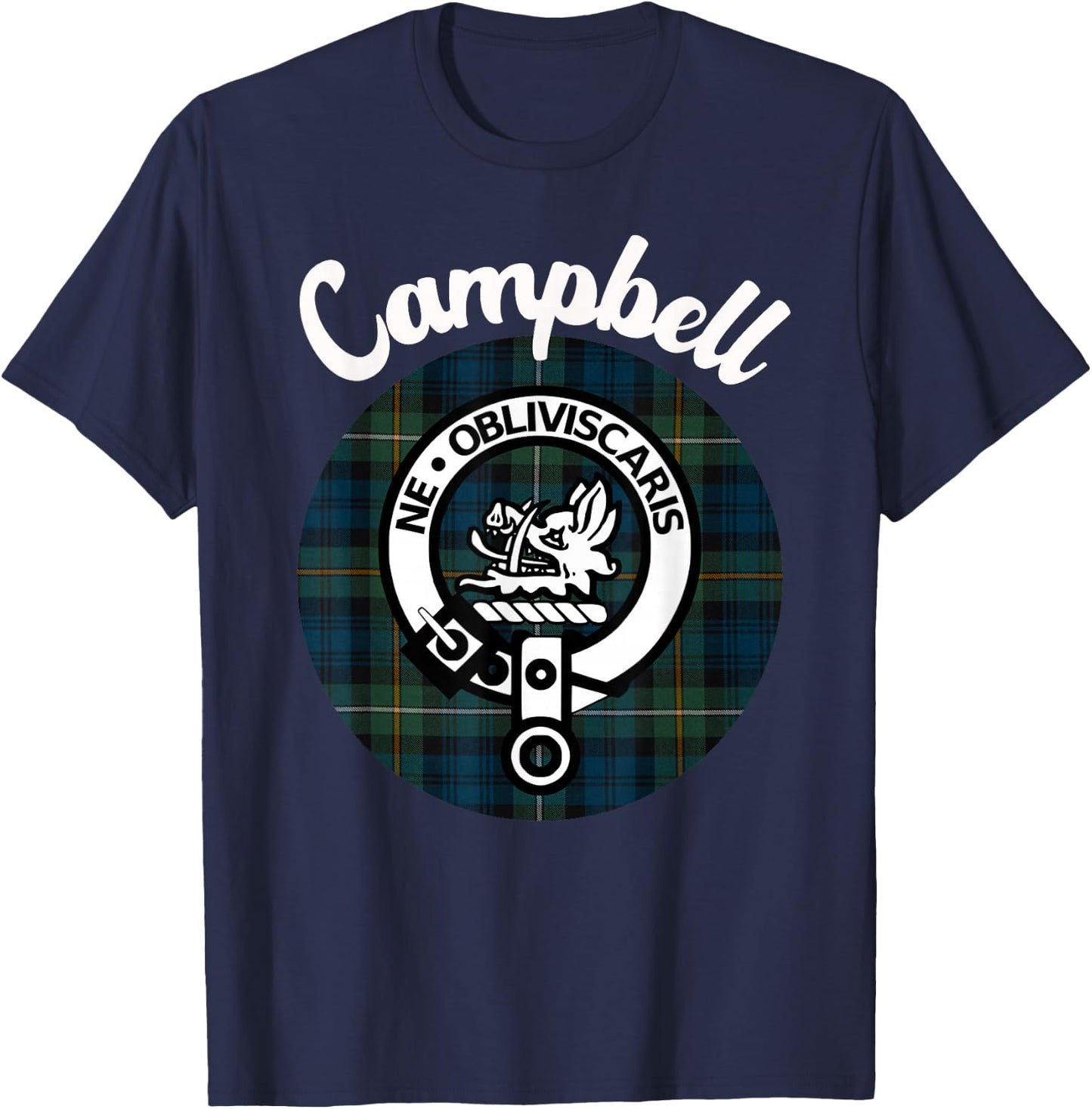 Campbell Clan Scottish Name Coat Of Arms Tartan T-Shirt - T-Shirt | Navy