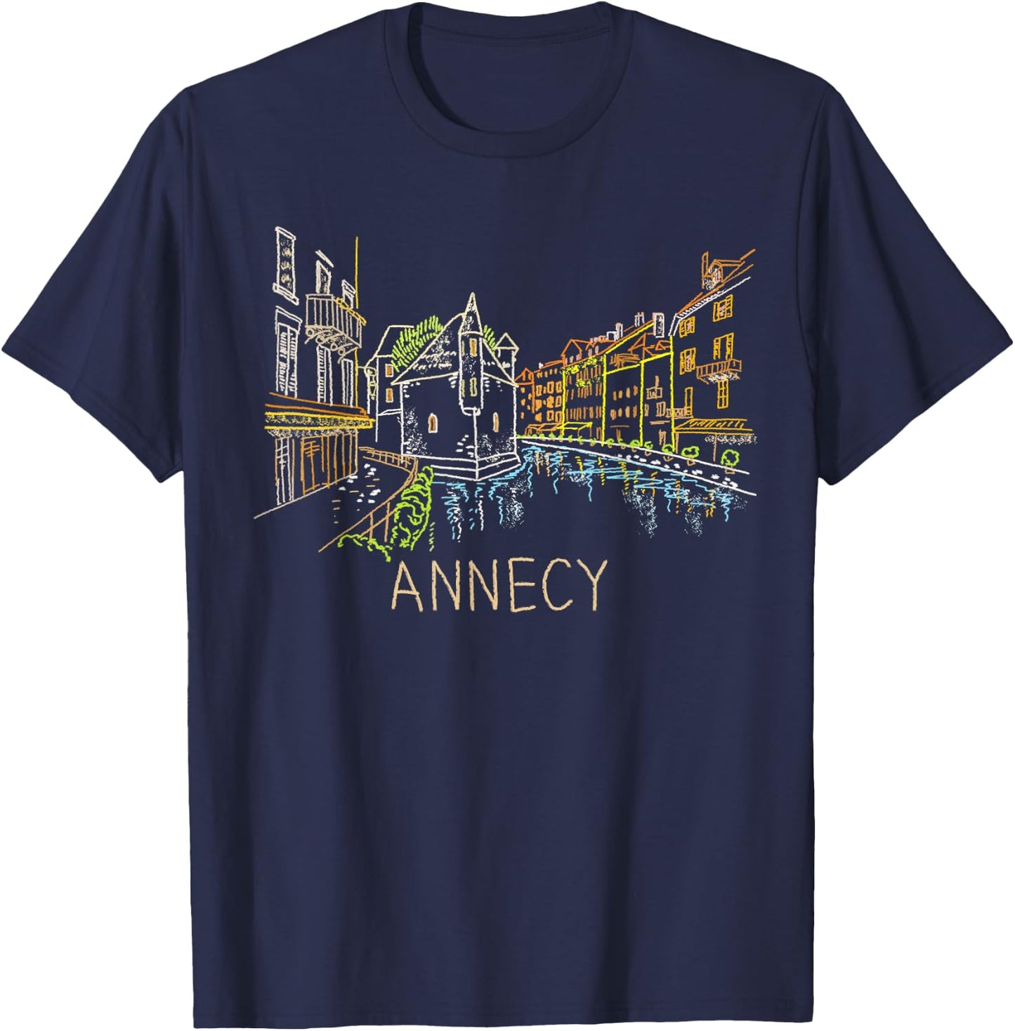 Annecy France Art Gift Men Women T-Shirt - T-Shirt | Navy