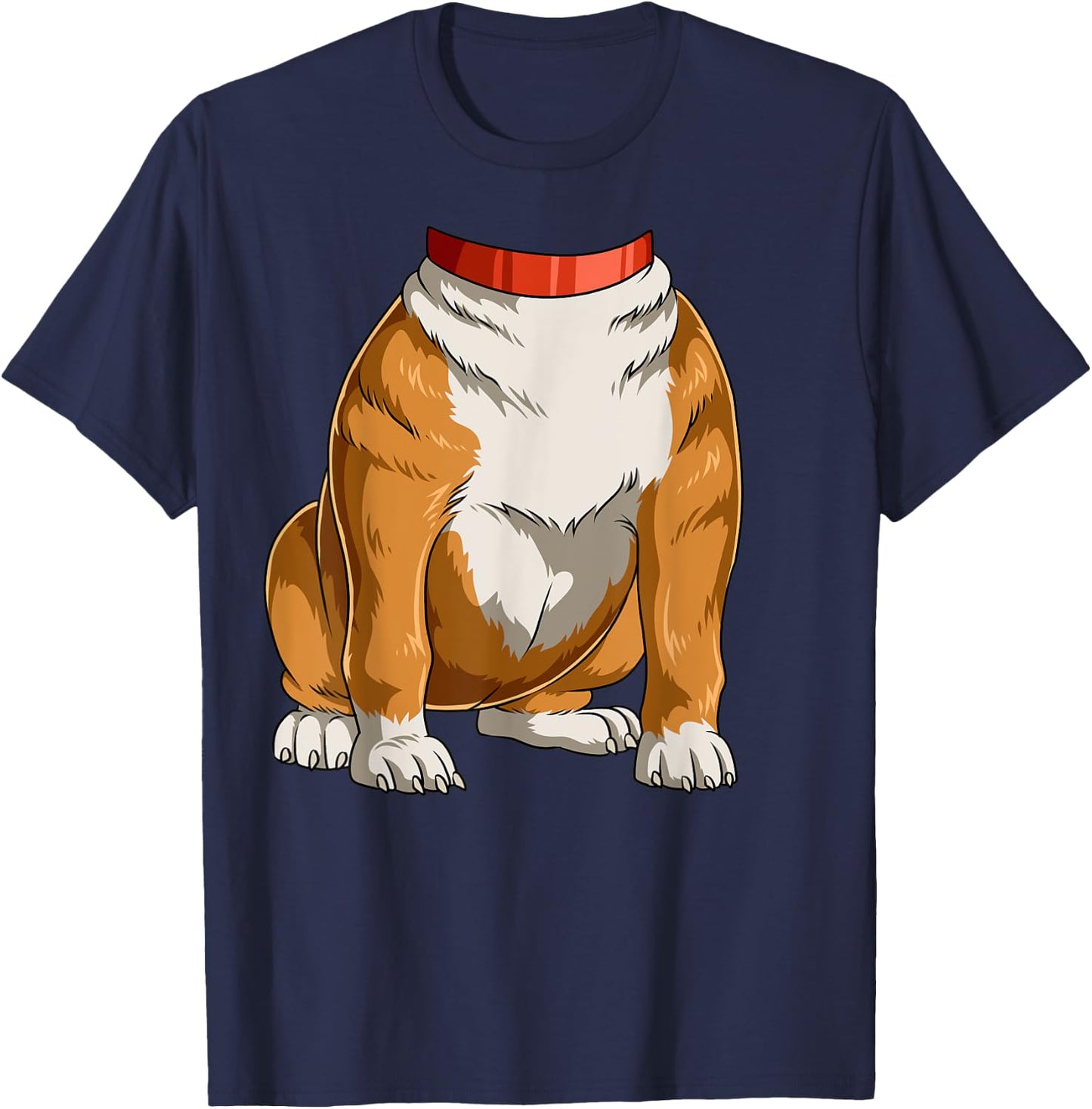 Easy Bulldog Costume Bulldog Body Headless Bulldog Costume Women Kids T-Shirt - T-Shirt | Navy