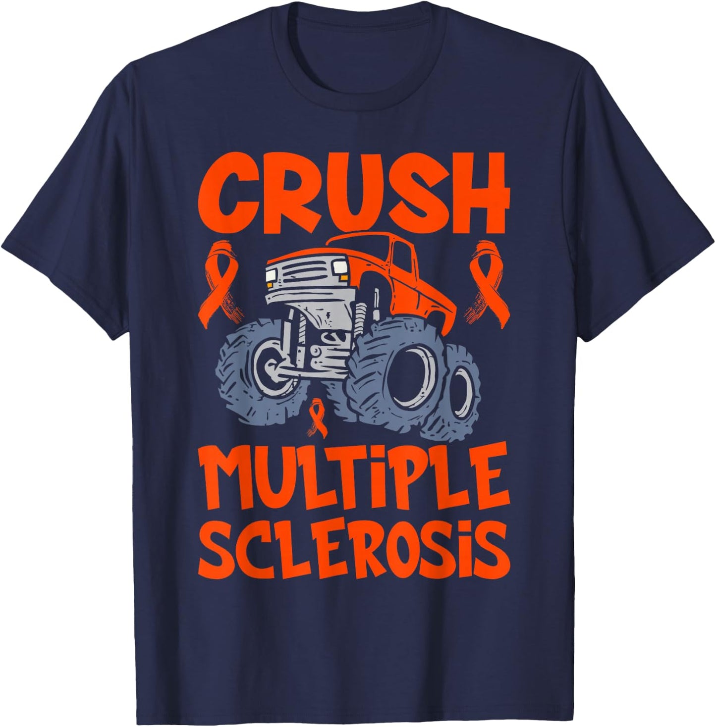 Crush Multiple Sclerosis Awareness Design Men Boys T-Shirt - T-Shirt | Navy