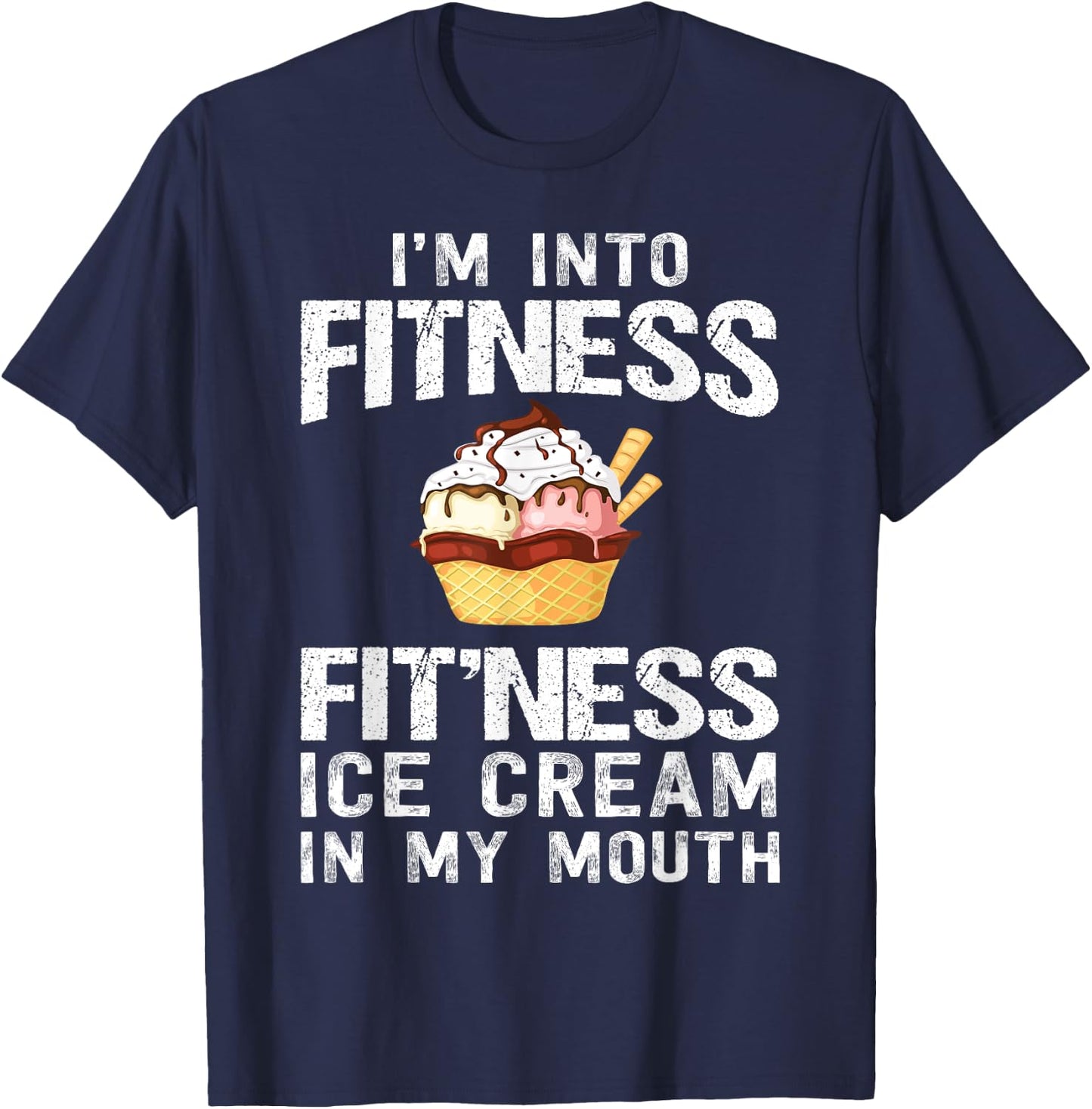 Ice Cream Lover Funny Fitness Bodybuilding Workout Gym Women T-Shirt - T-Shirt | Navy