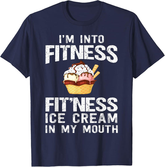 Ice Cream Lover Funny Fitness Bodybuilding Workout Gym Women T-Shirt - T-Shirt | Navy