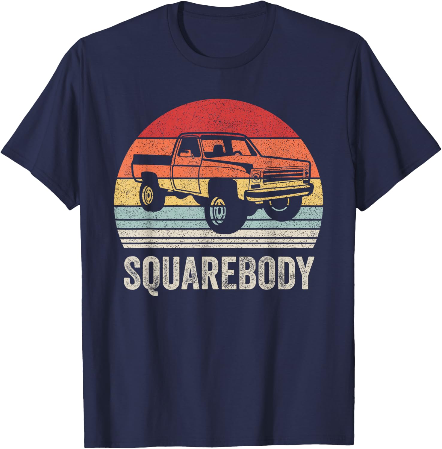Vintage Retro Classic Square Body Squarebody Truck T-Shirt - T-Shirt | Navy