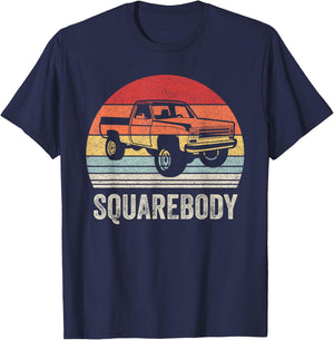 Vintage Retro Classic Square Body Squarebody Truck T-Shirt - T-Shirt | Navy