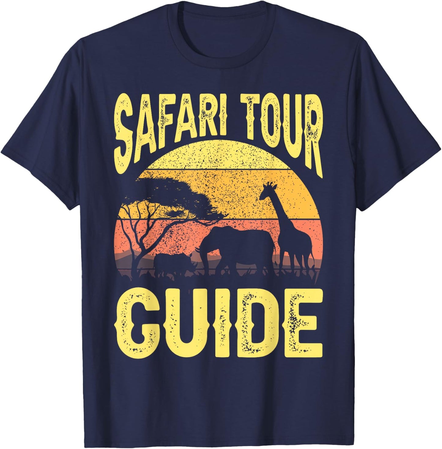 Funny Safari Tour Guide Costume- African Animals - Safari T-Shirt - T-Shirt | Navy