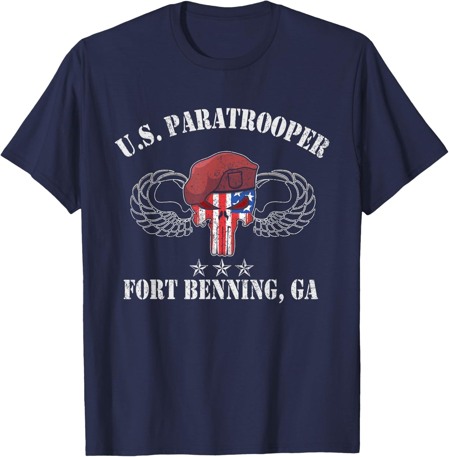 U.S Paratrooper Fort Benning GA , Veterans Day Gift T-Shirt - T-Shirt | Navy
