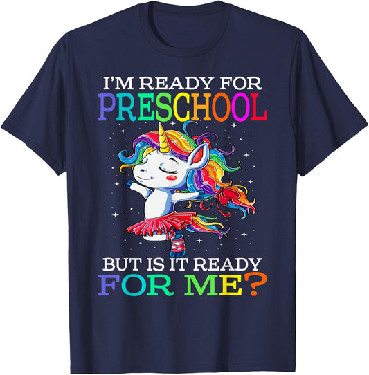 I'm Ready For Preschool Unicorn T-Shirt - T-Shirt | Navy