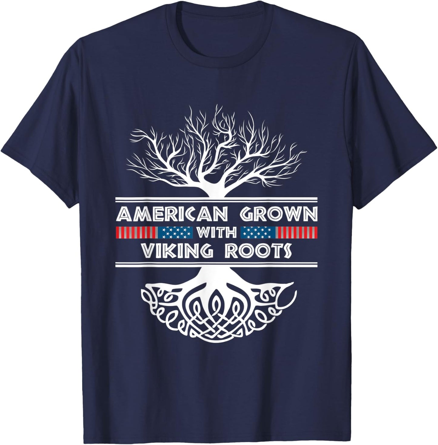 American Grown With Viking Roots Viking T-Shirt - T-Shirt | Navy