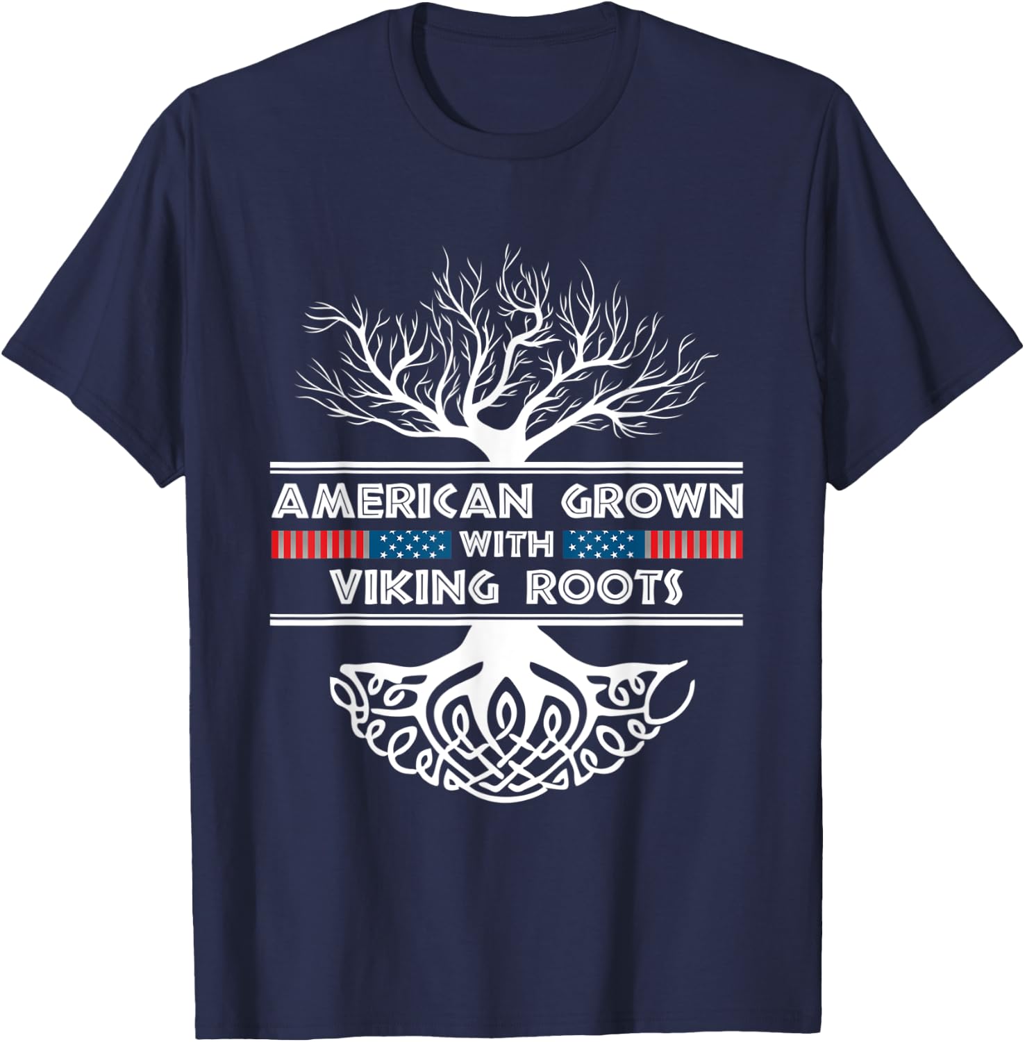 American Grown With Viking Roots Viking T-Shirt - T-Shirt | Navy