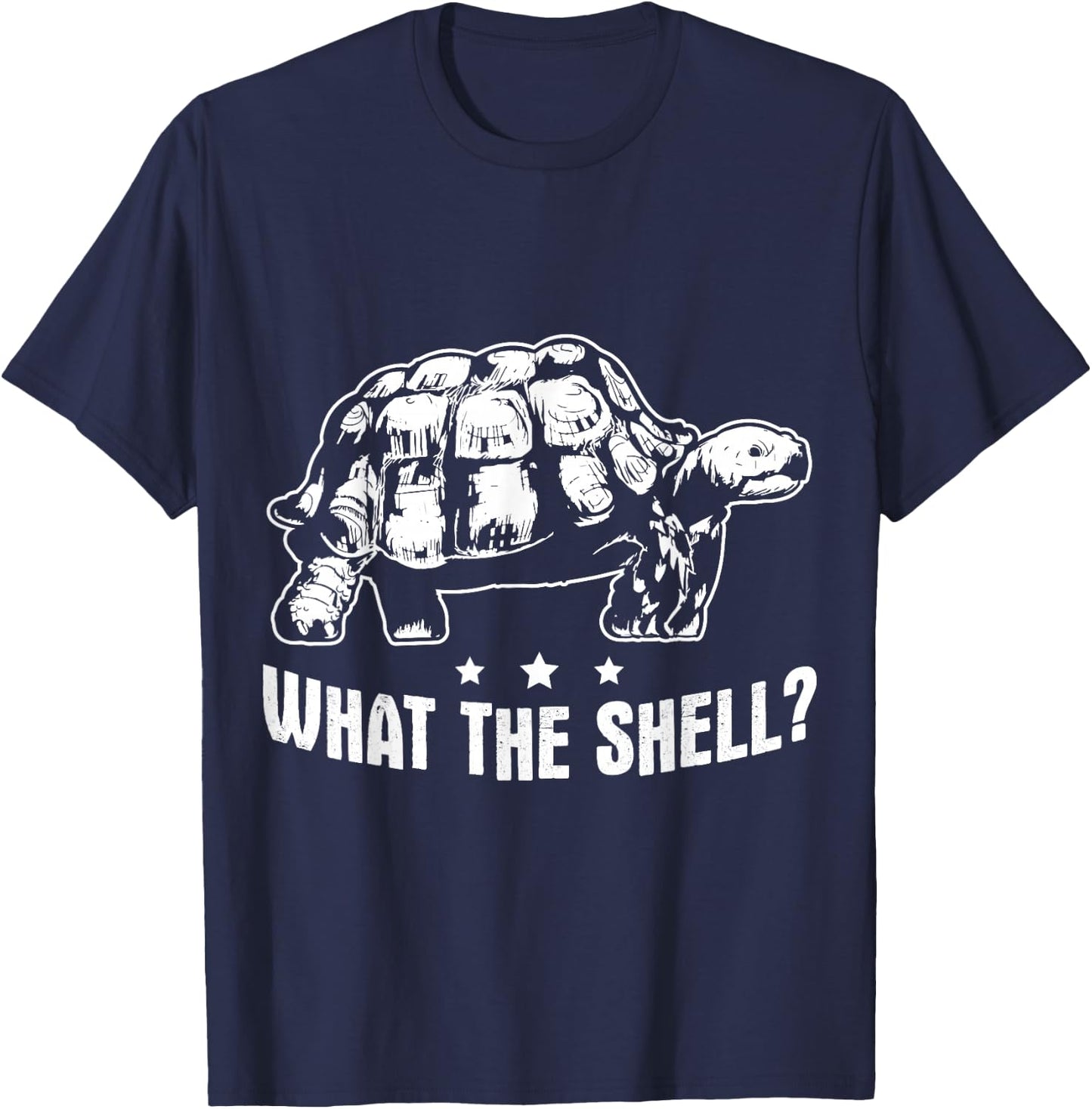 Funny Turtle Design What The Shell Turtoise T-Shirt - T-Shirt | Navy