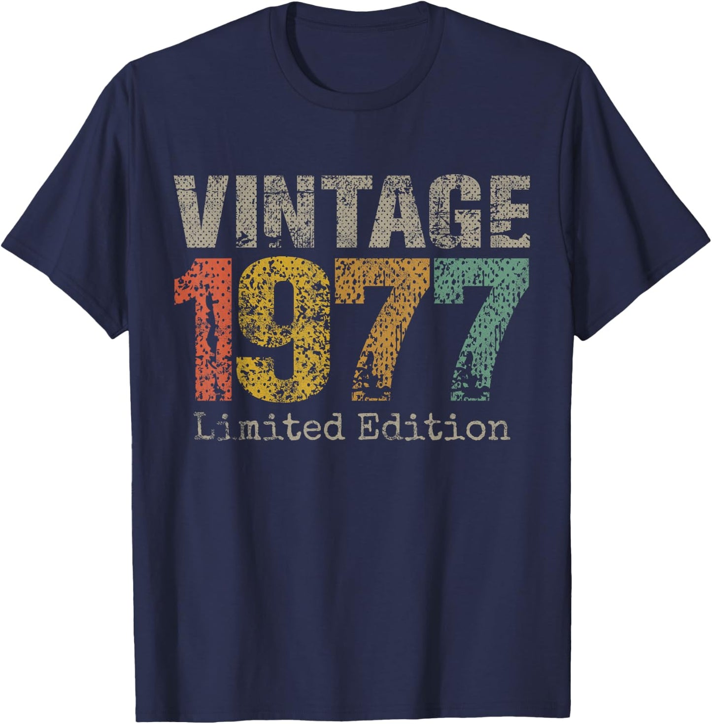 Vintage 1977 Limited Edition 48th Birthday Gifts 48 Year Old T-Shirt - T-Shirt | Navy