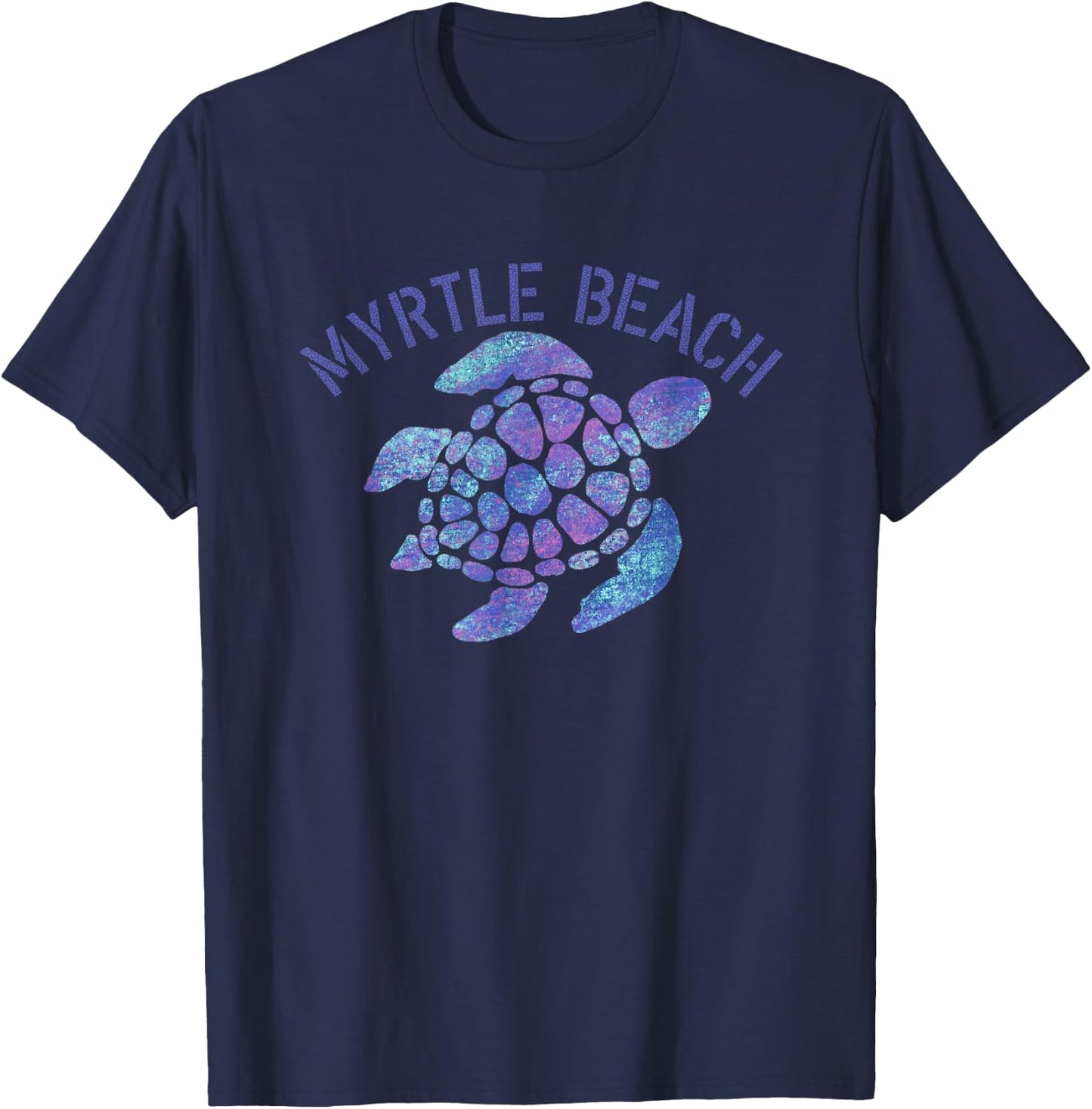 Myrtle Beach, SC Beach Design/Souvenir Illustration T-Shirt - T-Shirt | Navy