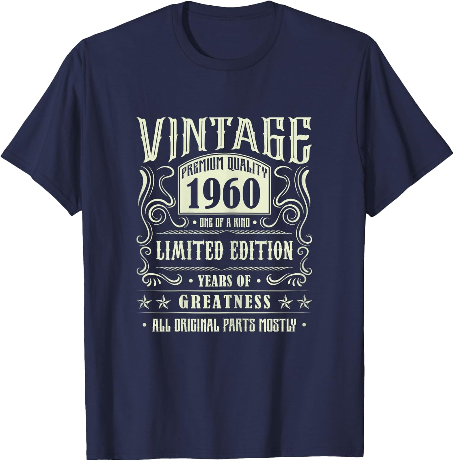 Vintage 1960 T Shirts Retro Funny 1960 Birthday T-Shirt - T-Shirt | Navy