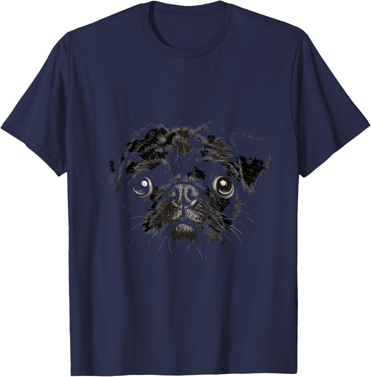 Pug for Dog Mom Dad Funny Cute Black Pug Women Kids T-Shirt - T-Shirt | Navy
