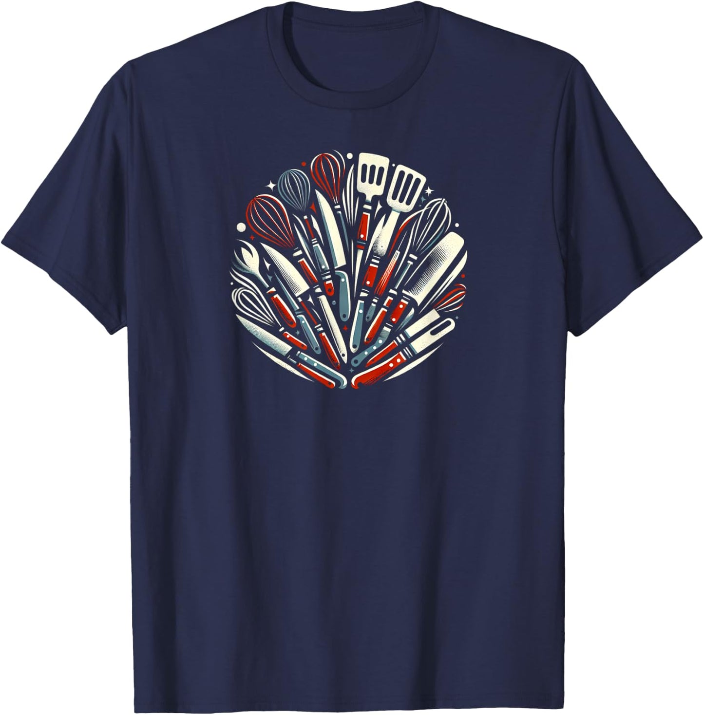 Gourmet Delight Chef's Tools T-Shirt - T-Shirt | Navy