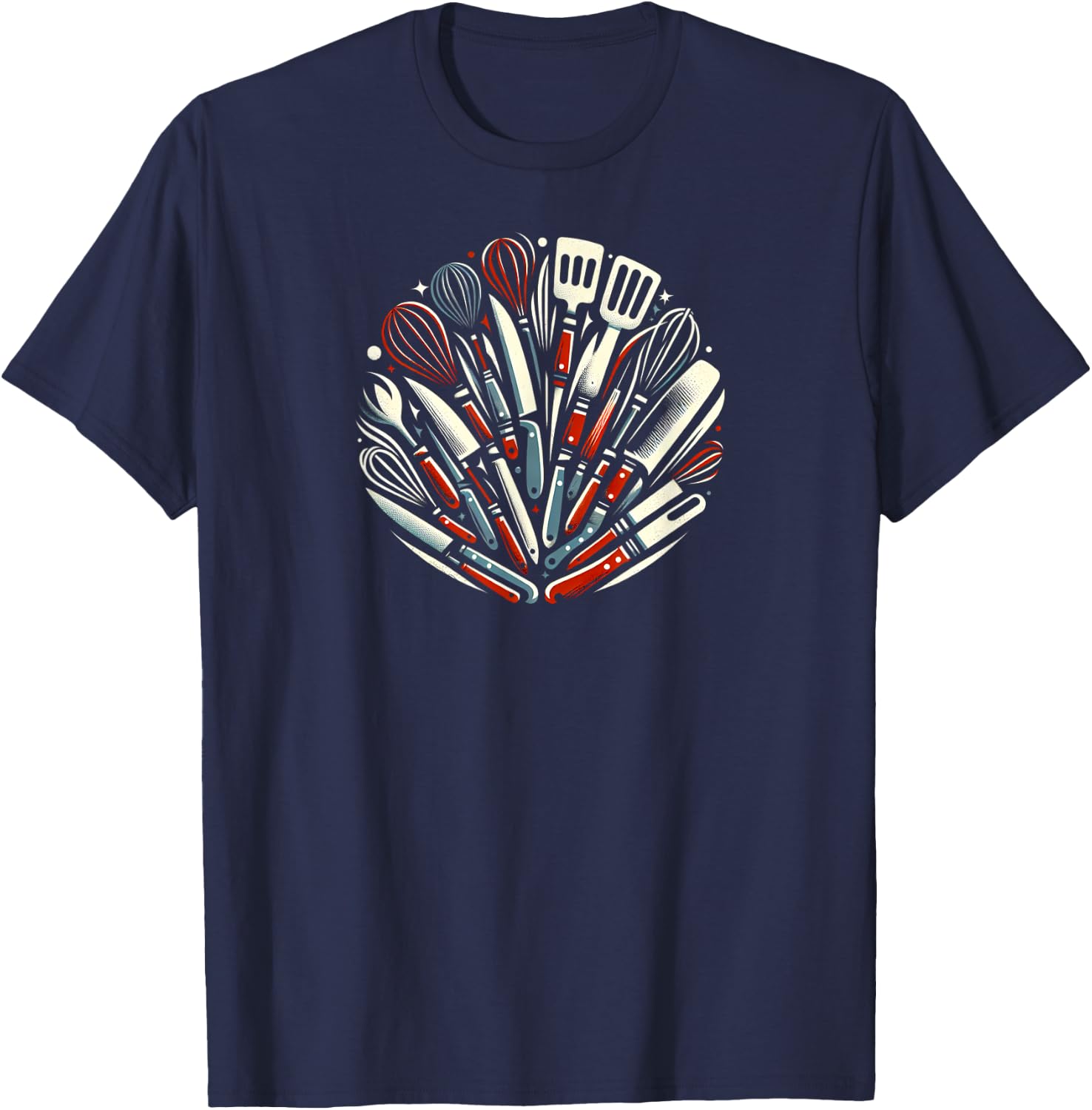 Gourmet Delight Chef's Tools T-Shirt - T-Shirt | Navy