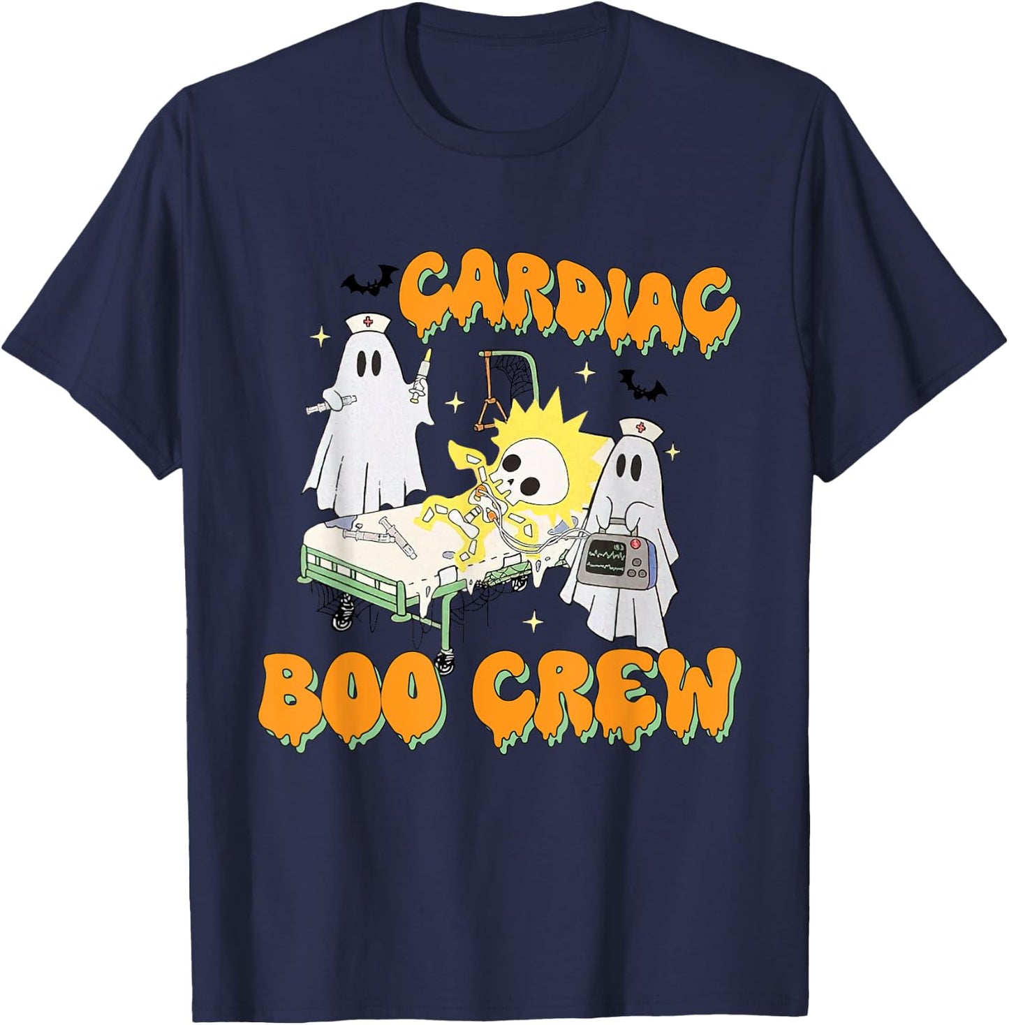 Cardiac Nurse Boo Crew Cardiac Nurse Halloween Costume T-Shirt - T-Shirt | Navy