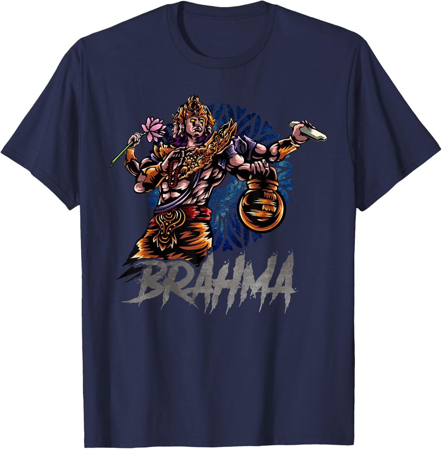 Brahma India Ancient Hindu Mythology Spiritual God T-Shirt - T-Shirt | Navy